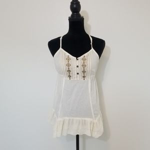 Decree Ivory embroidered top